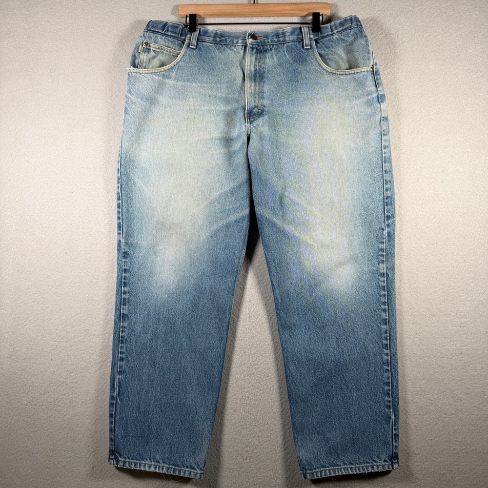 LL Bean Comfort Waist Straight Leg Blue Jeans Mens 40x30 Light Wash Denim